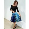 Kolová sukně SERENA, tyrkysovo fialová, hrozny