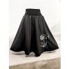 Dívčí/ dámská černá půlkolová sukně HEIDY, zimní pampeliška, spodnička