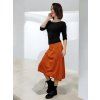 midi sukně s kapsami áčkový střih terracotta