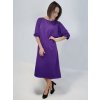 Volné fialové šaty s 3/4 rukávy