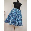 Modrá půlkolová sukně HEIDY, sněhové vločky