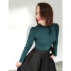 Tmavě zelené dámské tričko BIBI, dlouhé rukávy
