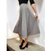 Půlkolová sukně do pasu AGÁTA MIDI, šedá