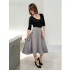 Půlkolová sukně do pasu AGÁTA MIDI, šedá