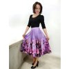 fialová dámská květovaná sukně