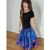 modrá kolová sukně