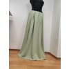 Pistáciově zelená dlouhá sukně HELENE, mačkaný materiál