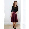 půlkolová sukně do pasu Agáta bordó na modelce