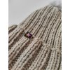 Pletená čepice s bambulí WALK, béžová, šedá bambule