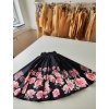Kolová sukně SERENA, podzim/ zima, Růže na černé