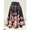 Kolová sukně SERENA, podzim/ zima, Růže na černé
