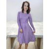 elegantní šaty dlouhý rukáv lila