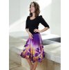 Kolová fialová sukně na postavě