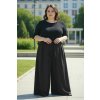 černá kalhotová sukně culottes na postavě XXL