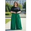 zelená kalhotová sukně na modelce XXL