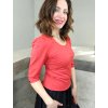 Dámské bavlněné tričko BAYO meruňkové s 3/4 rukávy