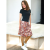 áčková sukně DIEM béžová s květy na modelce