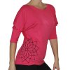 Růžové dámské tričko s výšivkou, mandala