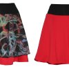 Oboustranná dámská sukně - vzorovaná / červená