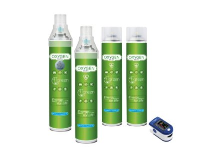 Starter-Paket Inhalations sauerstoff O2 4 St + Pulsoximeter