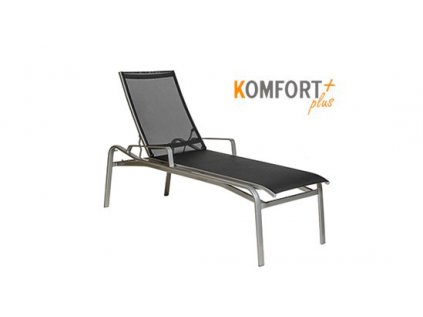 komfortliege silber schwarz barbados plus