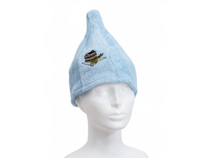 Dětský klobouk do sauny modrý1