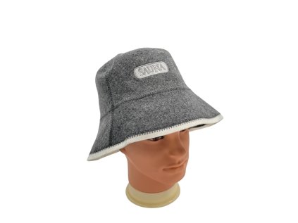 klobuk šedý nápis sauna