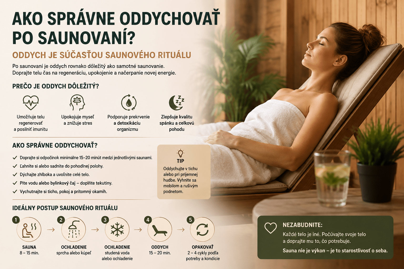 Ako správne oddychovať po saunovaní? Oddych je súčasťou saunového rituálu