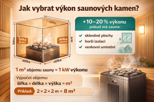 Ako vybrať výkon saunovej pece