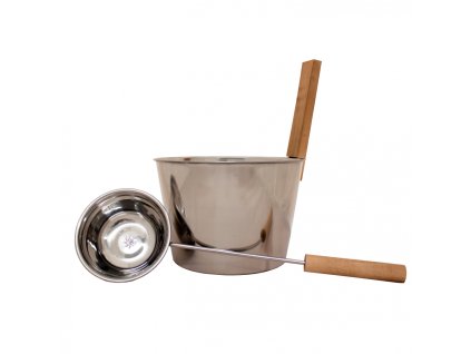 Saunové vědro ocelové sada s naběračkou 5 l