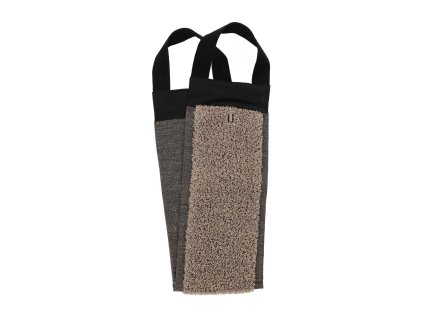 Žínka do sauny na mytí zad lněné froté černá 14 x 70 cm