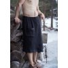 Pánský saunový kilt Kenno černo-šedý 70 x 145 cm