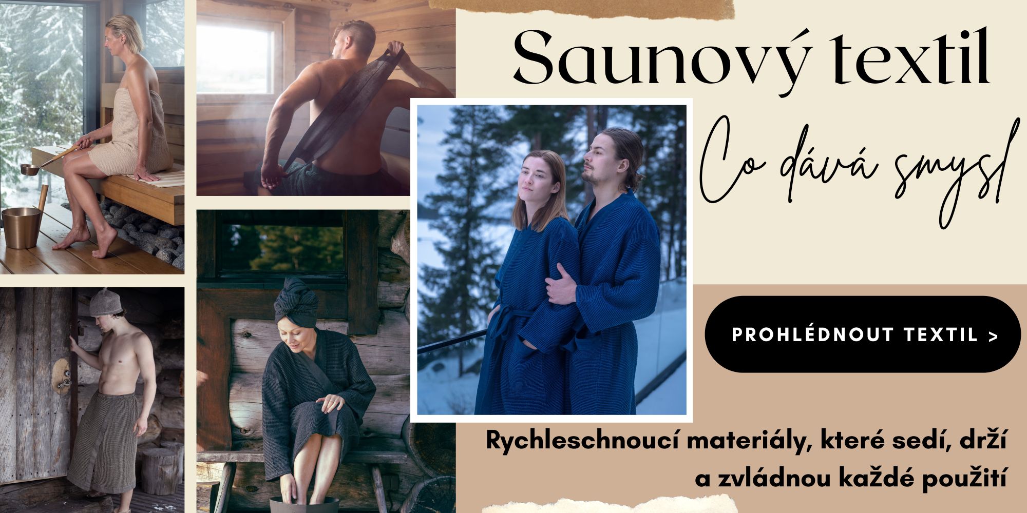 Saunový textil – ručníky a kilty při použití v sauně