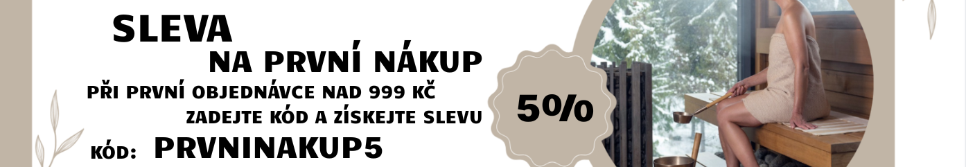 Sleva na první nákup 5% banner | Saunelo