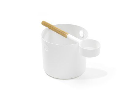 Saunové vědro 5 l s naběračkou – KOLO, bílé 1