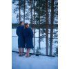 Saunový župan unisex – Kenno, tmavě modrý S/M 2