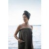 Dámský saunový kilt Sarong 85 × 145 cm – Kenno, černě–béžový 2