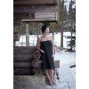 Dámský saunový kilt Sarong 85 × 145 cm – Kenno, černo–šedý 2