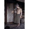 Pánský saunový set – kilt, čepice, kartáč na tělo a saunový med 3