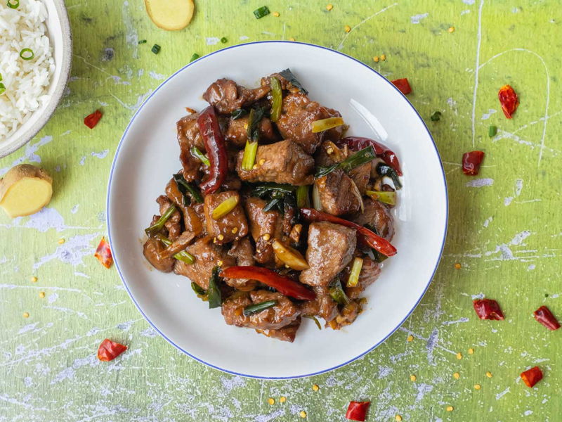 Hovězí po Mongolsku