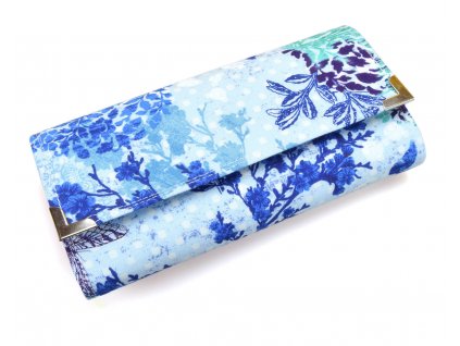 peněženka - modré květy