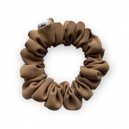 Kávová rongo skinny scrunchie