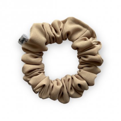 Béžová rongo skinny scrunchie