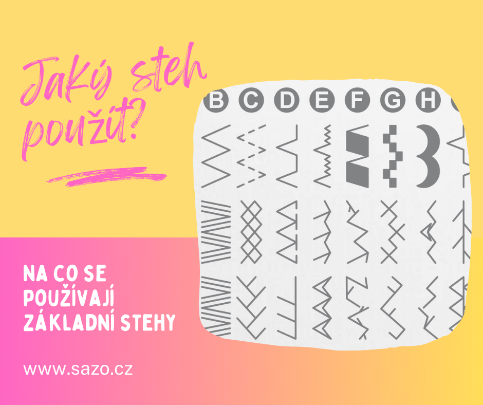 Základní druhy stehů na šicím stroji a na co se používají?