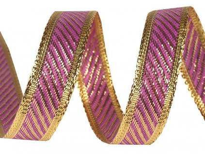 stuha fialová zlatý lurex