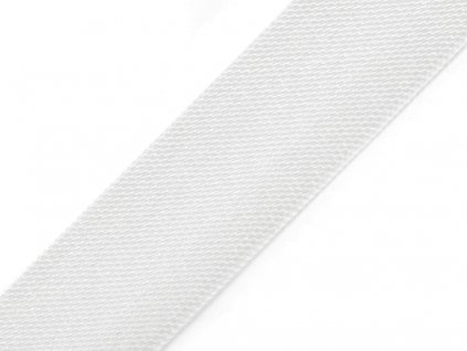 šikmý proužek saténový bílý, 20 mm