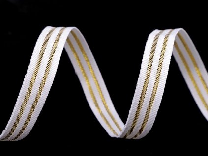 rypsova stuha s lurexem bílozlata