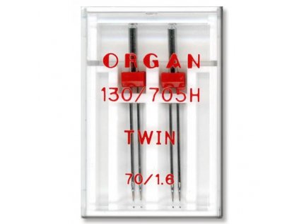 strojove jehly organ twin 130705 h 70 16 2ksplastova krabicka