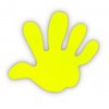 Reflexní samolepka ruka žlutá balení 5ks