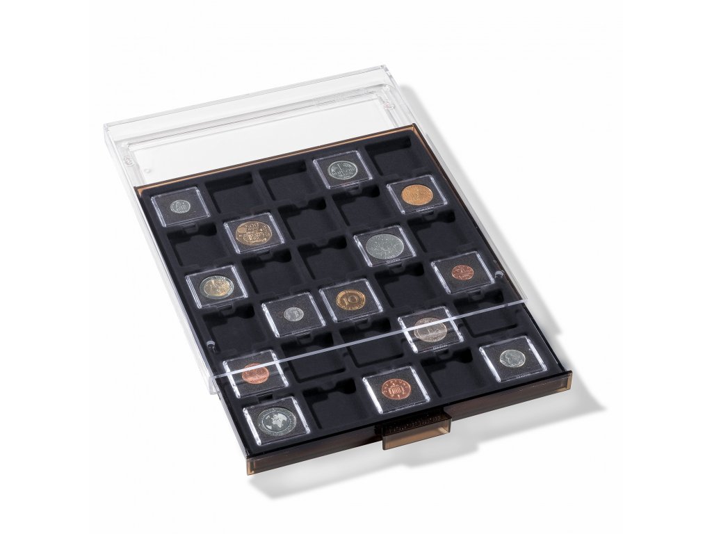 Boxy na mince, čtvercové, černé (Velikost 1 pole 86 x 54 mm)